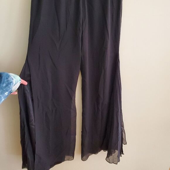 St. John Evening Georgette Silk Flare Pants Size 2 - Picture 2 of 12